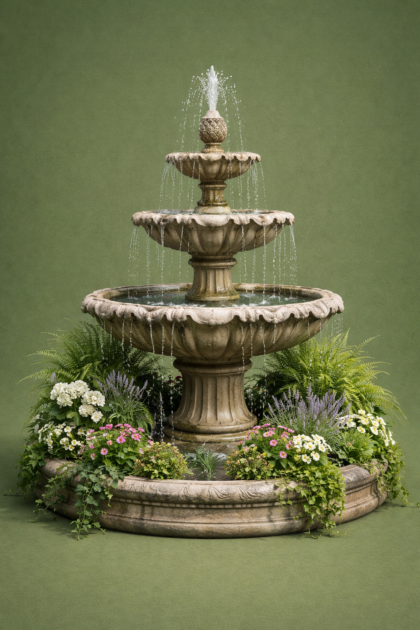 Fontaine Jardin Verte